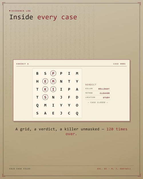 Cold Case Files: The Murder Mystery Word Search Puzzle