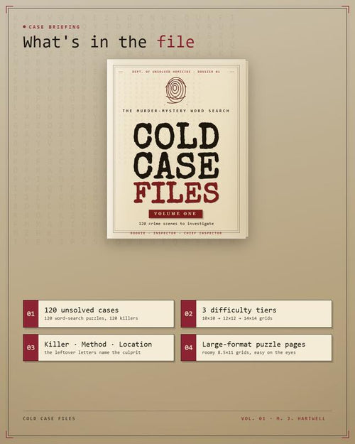 Cold Case Files: The Murder Mystery Word Search Puzzle