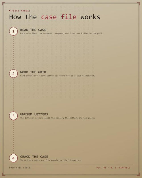 Cold Case Files: The Murder Mystery Word Search Puzzle